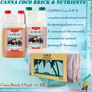 Canna Coco Brick 40L Expanded RHP Certified Hydroponics Coco A & B Nutrient Kit