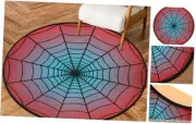 Spider Web Round Area Rug 3ft, Halloween Washable Circle Rugs Non Slip