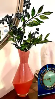 Jamie Young Glass Asymetrical Gradiant Purple Pink Vase 10.8”T 4”W Hand Crafted