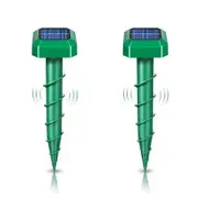2Pcs Mole Repellent Solar Powered Skunk Snake Repellent for Yard Ultrasonic Deterrent Gopher Repellent for Lawn Garden