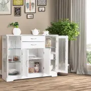 CostwayBuffet Sideboard with 2 Drawers &amp; 3 Cabinets for Kitchen &amp; Living Room-White