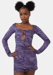 [Dolls Kill] Desert Terrain Purple Delray Mini Dress