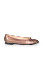 Brown Patent Interlocking CC Ballet Flats
