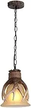 CJLWSLCO American Vintage Antler Resin Glass Single Head Chandeliers Simple Creative Chandelier Cafe Restaurant Bar Living Room Decoration Hanging Lamp LED E27 Light Source Pendant Lightled Modern Sim