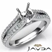 Diamond Engagement Split Shank Double Prong Set Cushion Semi Mount Ring 0.65Ctw