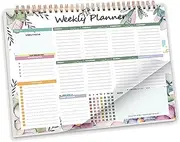 OSYLICT Weekly Planner Pad,Undated Daily Weekly to View Planner To Do List Notepad Productivity Organizer, Desk Planner for Meal, Appointments, Schedule, with Habit Tracker,50 Tear-Off Sheets,B5,Leaf