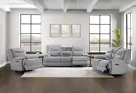 HARLINGEN FABRIC 3 Seater with 2 Inbuilt Electric Recliners and Drop Down Table