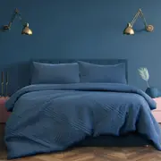 Ardor Eddison Cornflower Light Quilted Embossed Quilt Cover Set