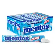Mentos Chewy Mint Candy Roll Mint Non Melting Party 14 Pieces (Bulk Pack of