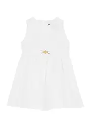 Versace Kids Printed Cut-out Cotton Dress - White - 36 Mon (36 Months) 36 MON (36 months)