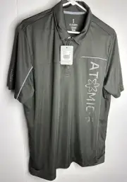 NWT Atomic-6 Elevate Short Sleeve Polo Shirt Mens Sz L Wilcox Black Steel Gray