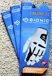 Three Bionic StableGrip 2.0 Golf Glove Left Hand - Cadet Large *NEW*