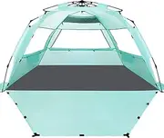 WhiteFang Beach Tent, Pop Up Instant Family Tent with UPF 50 Sun Protection,3-4 Person Automatic & Windproof Sun Shelter Cabana with Carrying Bag, Stakes,Sandbag for Beach