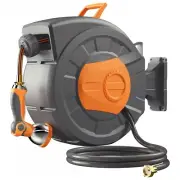 Retractable Garden Hose Reel 100ft, 1/2 inch Water Hose, Wall Mounted and 180...
