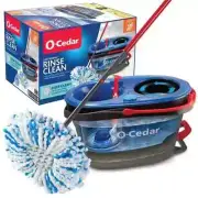 O-Cedar Easy Wring Rinse Clean Deep Clean Microfiber Spin Mop and Bucket System