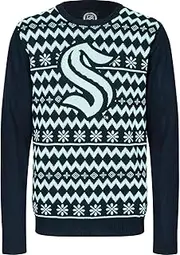 NFL Winter Ugly Sweater Xmas Knit Pullover Seattle Kraken - S
