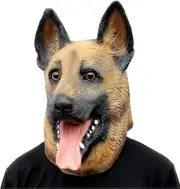 German Shepherd Dog Head Mask - Halloween Party Costume Latex Animal Head Mask