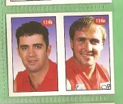 1996 AFL SELECT STICKER #114 TONY LOCKETT & GARY LYON, ALL AUSTRALIAN TEAM