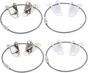 CATIEBYE Anti-Falling Connector for Baby Safety Furniture Protector 4 Sets White Stainless Steel Child Proof Kit Easy Installation