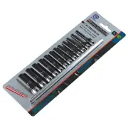Dual Action 11041201 - Socket Set Thinwall 1/4" Drive 6-Point 12 Piece Rail Metric Deep