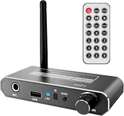 Wireless HiFi DAC Converter Bluetooth 5.2 Receiver Audio Coaxial to R/L 3.5Mm Aux Adapter with U Disk Play Mic, Black, 500326155