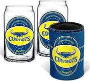 North Queensland Cowboys NRL Rugby League Can Glasses and Can Cooler