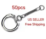 50 Pcs KEY CHAIN CRAFTS Snake Chain w/ 1" Locking Snap End w/ Jump Ring