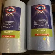 2 CLOROX POOL AND SPA FILTERS CLARIFY CLEARS WATER 10 X 5 3.4 X 1 7.8