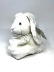 Russ Fluffs Plush White Bunny Rabbit Stuffed Animal Easter Floppy Ears 7" NEW