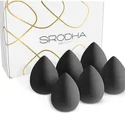 Beauty Make Up Sponges Set | 6 Piece Pack | Liquid Makeup Blender Sponge Sets | For Blending Face Complexion Foundation Concealer Cream Products Powder (Teardrop Black)