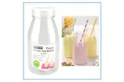72 x 300ML PLASTIC MILK BOTTLE CANDY JAR CONTAINER WHITE LID PARTY LOLLY BUFFET