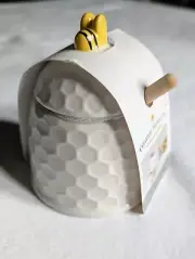 Ceramic Beehive Honey Pot & Wood Dipper