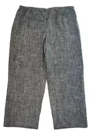 NWT Eileen Fisher Linen Rayon Tweed Crop Wide Leg Pants SZ XL $148 Trip Classic