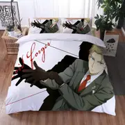 v576 Bed Sheets Anime Spy Family Anya Bedding Set,Duvet Cover Comforter Bed Set Quilt Cover Pillowcase,King Queen Twin Size Boys Girls Adults 3-Piece