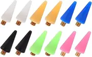 Beavorty 12pcs Nail Picker Pen Wax Replacement Tips Multi-color Dotting for Easy Rhinestone Nail Art Decoration Compatible Point Drill Pens