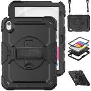 MCC Shockproof iPad 10.9" 2022 10th Gen Strap Rugged Case Cover Apple [Black]