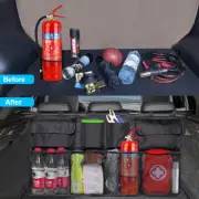 Portable Car Seat Back Organizer Auto Trunk Net Mesh Cargo Storage Bag Foldable