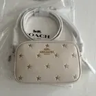 NWT Authentic Coach CZ945 Mini Jamie Camera Bag With Star Print Chalk Purse