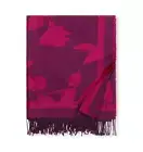 Sferra FLOREALE Floral Print Fringed Throw Blanket Purple Silk Lambswool - NEW!