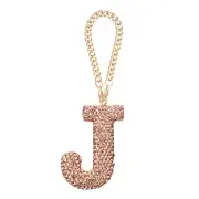 Bling Car Letter Charm Initial J Letter Hanging Ornaments for Bag Champagne