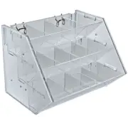 Azar Displays Three-Tier Shelf, 12 Compartment Hanging Step Display...