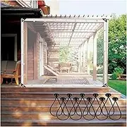 Clear Vinyl Tarpaulin with Metal Grommet, Tear Resistant Clear Tarpaulin Cover for Garden Gazebo, Outdoor Clear Gazebo Side Panel (1.5x5.5m)
