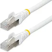 StarTech CAT6a 10GbE 500MHz 100W PoE++ Low Smoke Zero Halogen Snagless RJ-45 Network Ethernet Patch Cable, White, 10 Meter