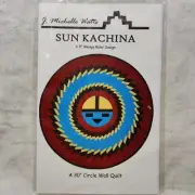 Sun Kachina Native American Southwestern Desert 30" Circle Wall Quilt 1994 Vtg