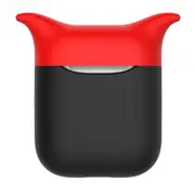 Wireless Bluetooth Earphone Silicone Protective Box Anti-Lost Dropproof Storage Bag For Apple Airpods(Black Red)