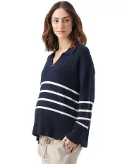 [Ripe] Lori Nursing Knit in Navy / White