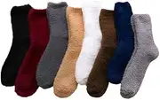[pants & sox] Fluffy Winter 6 Pack Sleeping Bed Socks Thick Unisex Assorted(Mixed)