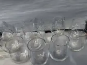 Pier 1 Imports Etched Stemless Christmas Holiday Snowflake Wine Glasses Set Of 4