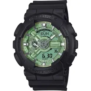 【CASIO 卡西歐】G-SHOCK 鼠尾草綠色 雙顯運動手錶(GA-110CD-1A3)