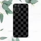 Black Grey Checkered Geometry Case For Samsung Note 10 20 S20 S21 S22 S23 S24 FE